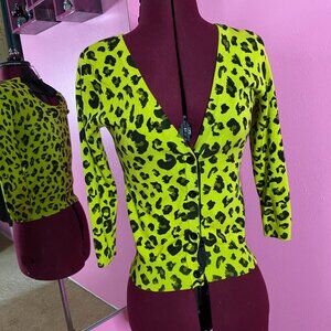 green leopard print sweater